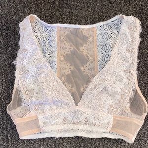 3/$25 White Victoria’s Secret unpadded bralette.